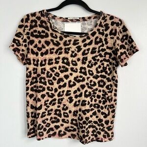 Mother Superior Size S • Leopard Short Sleeve T Shirt Cotton/Linen.